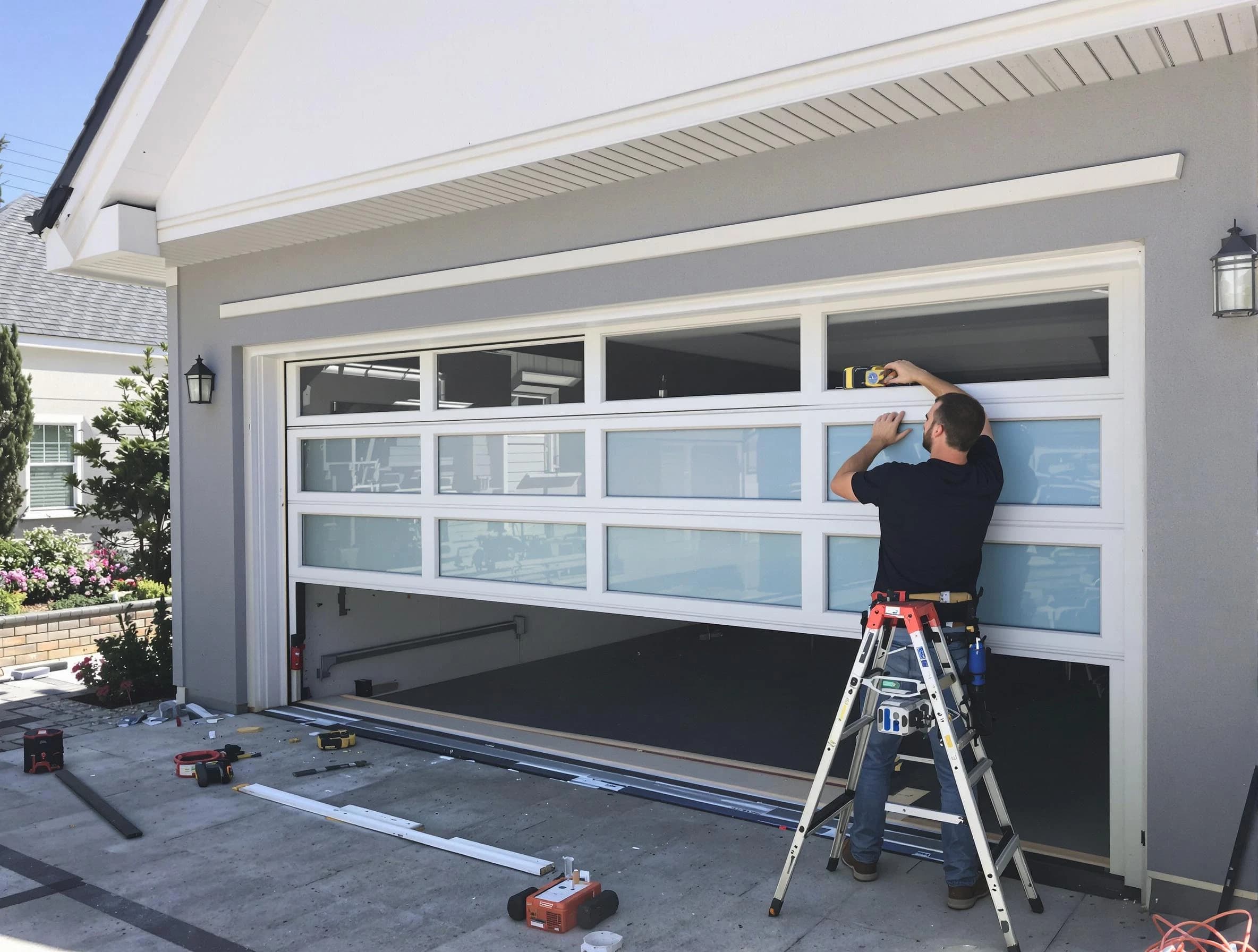 Shelbyville Garage Door Repair team performing garage door replacement in Shelbyville