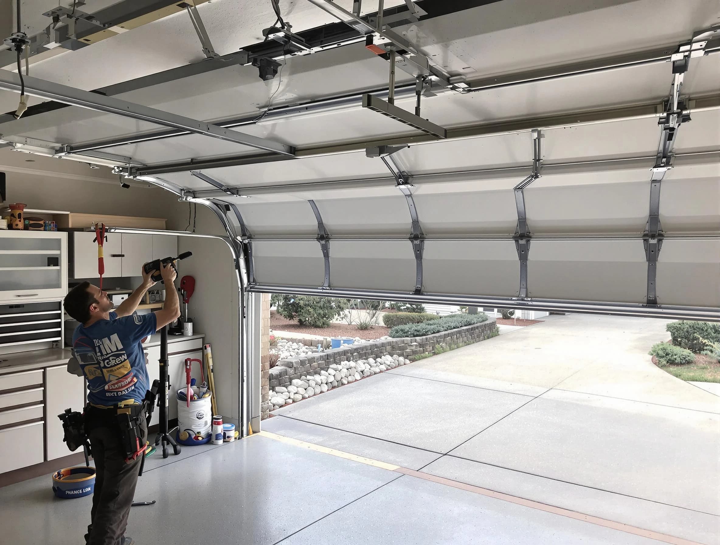 Garage door track repair service by Shelbyville Garage Door Repair in Shelbyville
